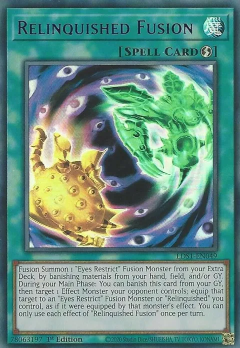 Relinquished Fusion Purple LDS1-EN049 Yu-Gi-Oh card from Legendary Duelists: Season 1