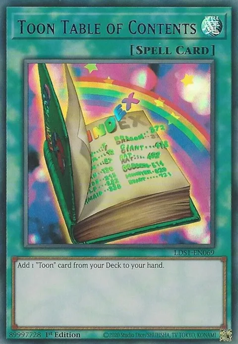 Toon Table of Contents Blue LDS1-EN069 Yu-Gi-Oh card from Legendary Duelists: Season 1
