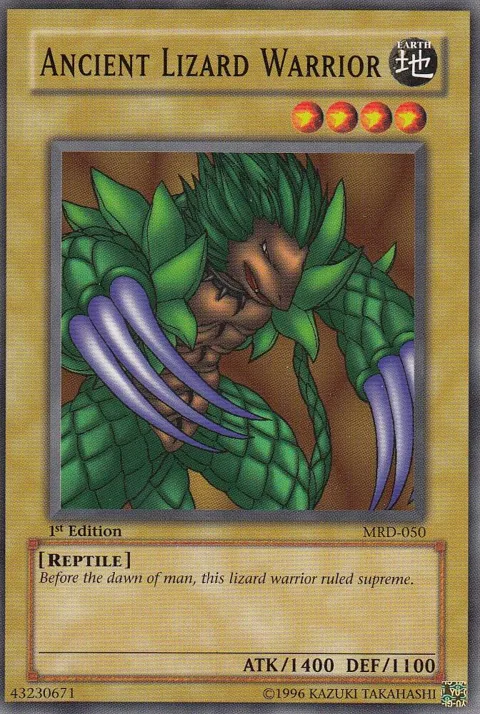 Ancient Lizard Warrior MRD-050 1st Edition Yu-Gi-Oh card from Metal Raiders