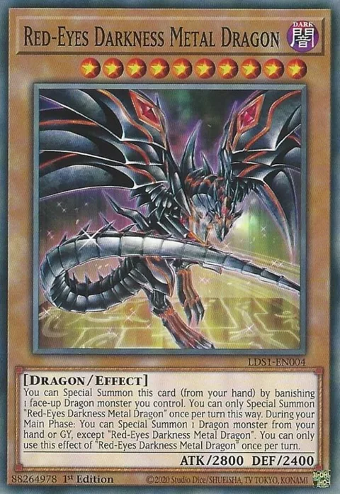 Red-Eyes Darkness Metal Dragon LDS1-EN004 Yu-Gi-Oh card from Legendary Duelists: Season 1