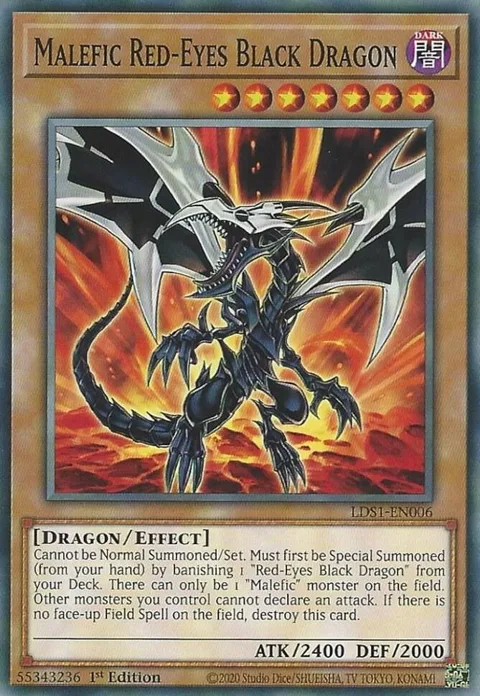Malefic Red-Eyes Black Dragon LDS1-EN006 Yu-Gi-Oh card from Legendary Duelists: Season 1
