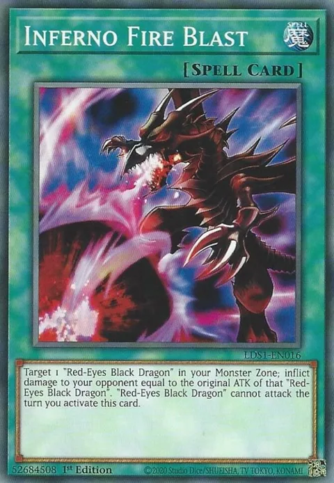 Inferno Fire Blast LDS1-EN016 Yu-Gi-Oh card from Legendary Duelists: Season 1