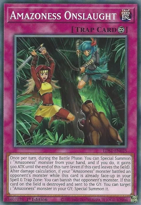 Amazoness Onslaught LDS1-EN025 Yu-Gi-Oh card from Legendary Duelists: Season 1