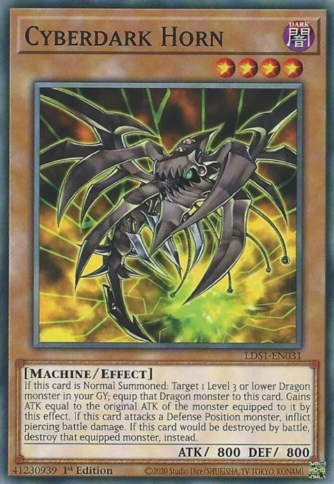 Cyberdark Horn LDS1-EN031 Yu-Gi-Oh card from Legendary Duelists: Season 1
