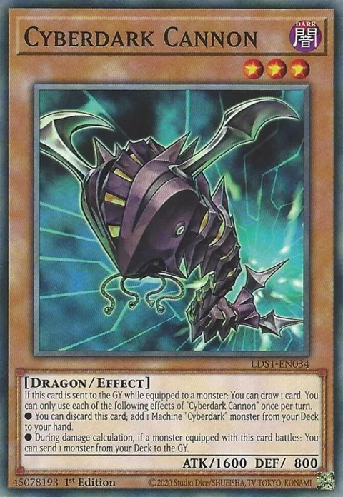 Cyberdark Cannon LDS1-EN034 Yu-Gi-Oh card from Legendary Duelists: Season 1