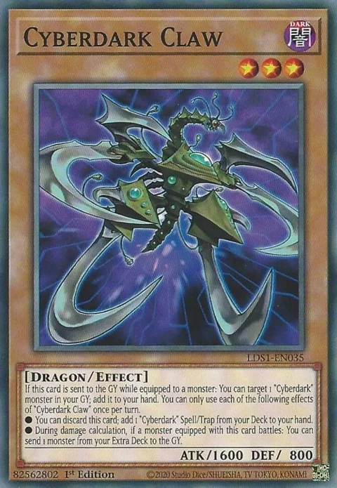 Cyberdark Claw LDS1-EN035 Yu-Gi-Oh card from Legendary Duelists: Season 1