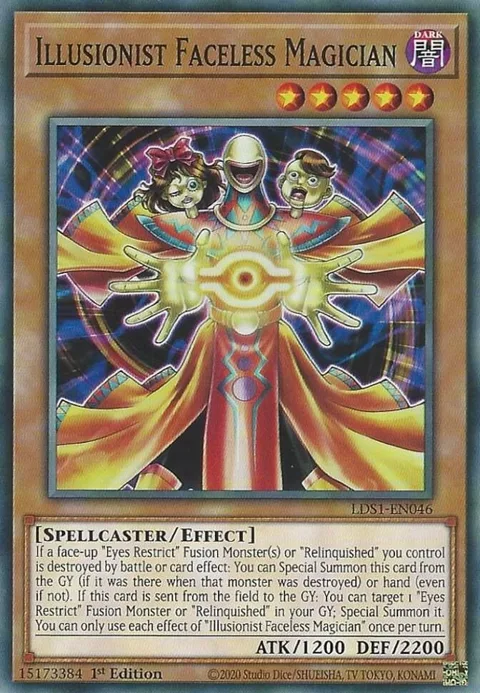 Illusionist Faceless Magician LDS1-EN046 Yu-Gi-Oh card from Legendary Duelists: Season 1