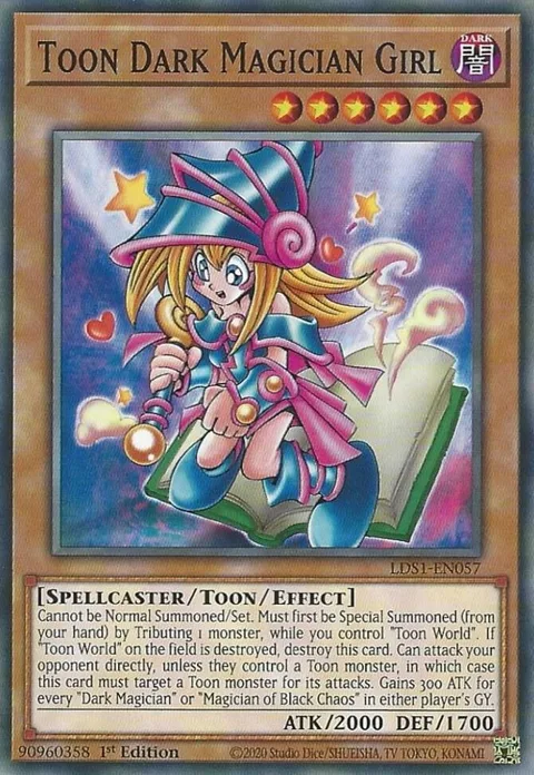 Toon Dark Magician Girl LDS1-EN057 Yu-Gi-Oh card from Legendary Duelists: Season 1