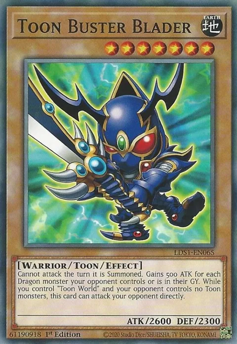 Toon Buster Blader LDS1-EN065 Yu-Gi-Oh card from Legendary Duelists: Season 1