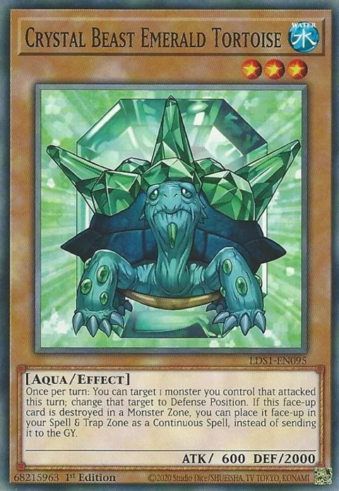 Crystal Beast Emerald Tortoise LDS1-EN095 Yu-Gi-Oh card from Legendary Duelists: Season 1