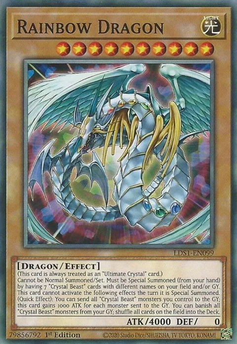Rainbow Dragon LDS1-EN099 Yu-Gi-Oh card from Legendary Duelists: Season 1