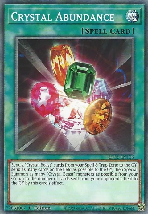 Crystal Abundance LDS1-EN106 Yu-Gi-Oh card from Legendary Duelists: Season 1