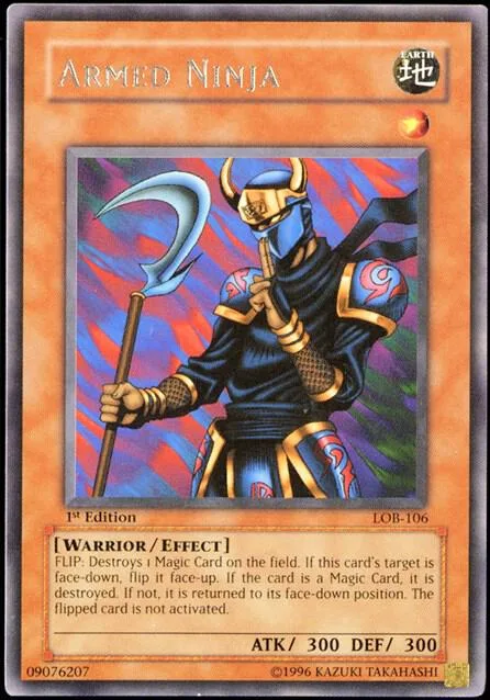 Armed Ninja LOB-106 1st Edition Yu-Gi-Oh card from The Legend of Blue Eyes White Dragon