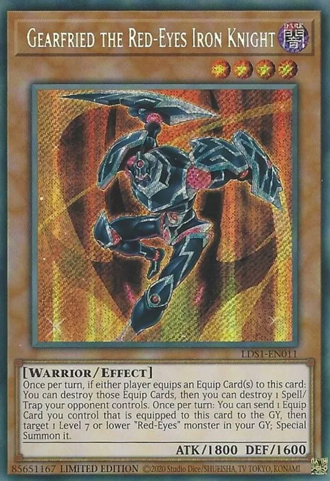 Gearfried the Red-Eyes Iron Knight LDS1-EN011 Yu-Gi-Oh card from Legendary Duelists: Season 1