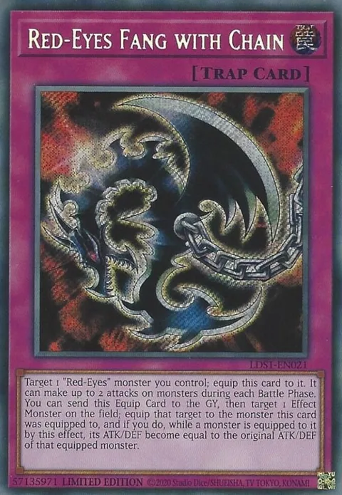 Red-Eyes Fang with Chain LDS1-EN021 Yu-Gi-Oh card from Legendary Duelists: Season 1