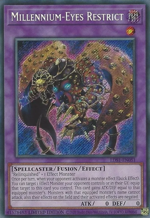 Millennium-Eyes Restrict LDS1-EN051 Yu-Gi-Oh card from Legendary Duelists: Season 1