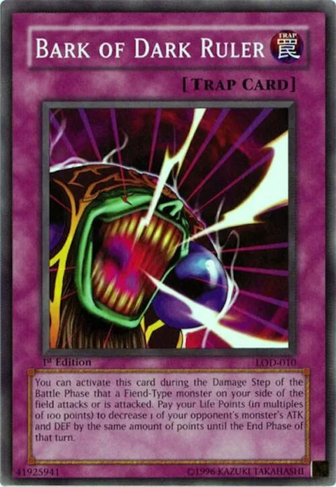 Bark of Dark Ruler LOD-010 Unlimited Yu-Gi-Oh card from Legacy of Darkness