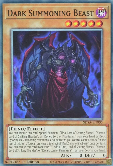 Dark Summoning Beast SDSA-EN005 Yu-Gi-Oh card from Structure Deck: Sacred Beasts