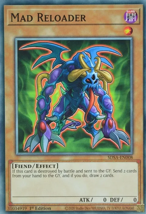 Mad Reloader SDSA-EN008 Yu-Gi-Oh card from Structure Deck: Sacred Beasts