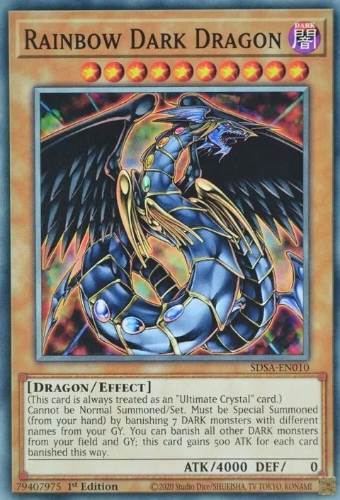 Rainbow Dark Dragon SDSA-EN010 Yu-Gi-Oh card from Structure Deck: Sacred Beasts