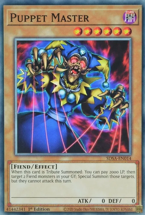 Puppet Master SDSA-EN014 Yu-Gi-Oh card from Structure Deck: Sacred Beasts