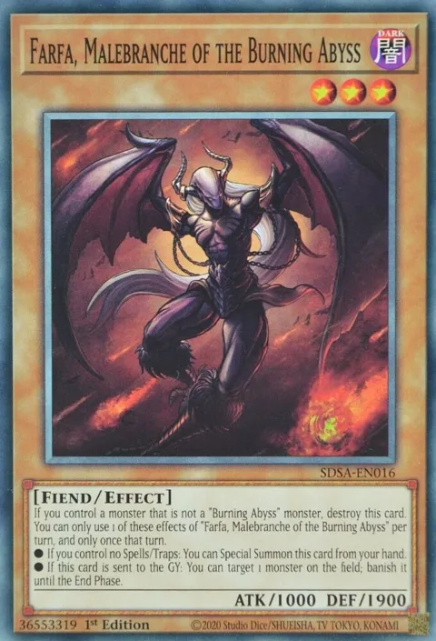 Farfa, Malebranche of the Burning Abyss SDSA-EN016 Yu-Gi-Oh card from Structure Deck: Sacred Beasts