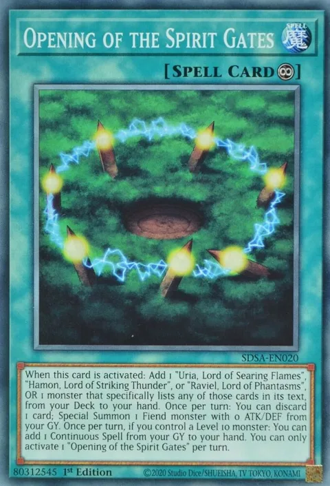 Opening of the Spirit Gates SDSA-EN020 Yu-Gi-Oh card from Structure Deck: Sacred Beasts