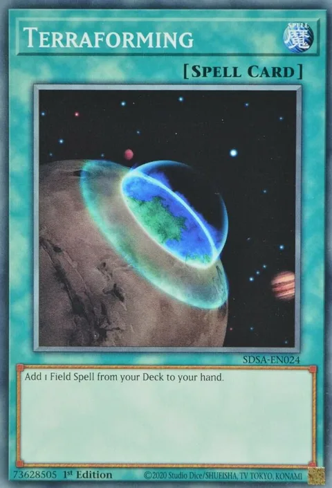 Terraforming SDSA-EN024 Yu-Gi-Oh card from Structure Deck: Sacred Beasts