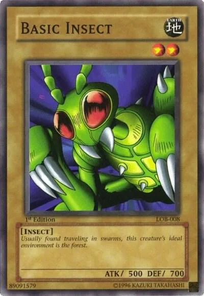 Basic Insect LOB-008 1st Edition Yu-Gi-Oh card from The Legend of Blue Eyes White Dragon
