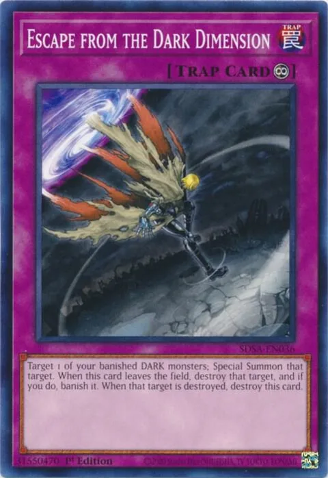 Escape from the Dark Dimension SDSA-EN036 Yu-Gi-Oh card from Structure Deck: Sacred Beasts