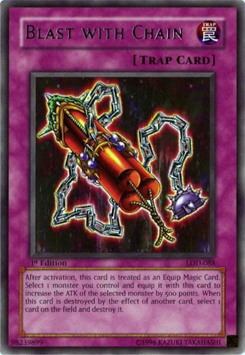 Blast with Chain LOD-088 Yu-Gi-Oh card from Legacy of Darkness