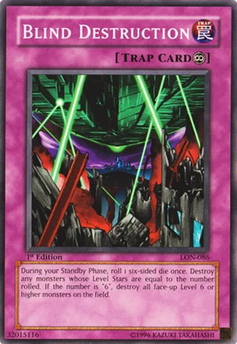 Blind Destruction LON-086 1st Edition Yu-Gi-Oh card from Labyrinth of Nightmare