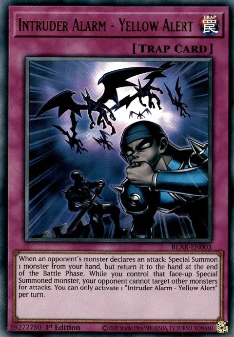 Intruder Alarm - Yellow Alert BLAR-EN003 Yu-Gi-Oh card from Battles of Legend: Armageddon