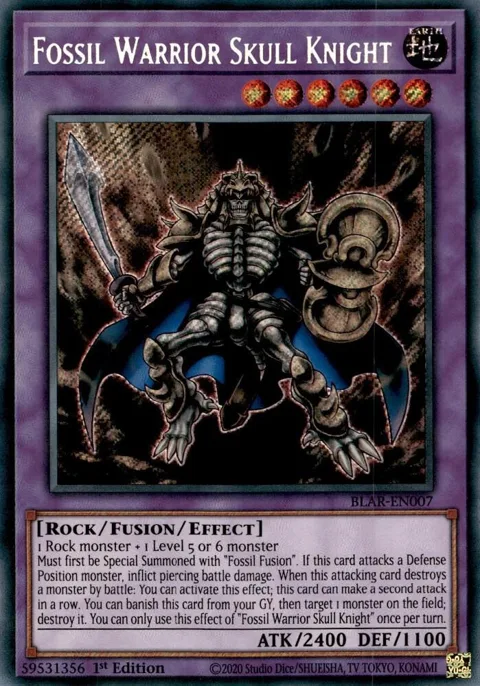 Fossil Warrior Skull Knight BLAR-EN007 Yu-Gi-Oh card from Battles of Legend: Armageddon