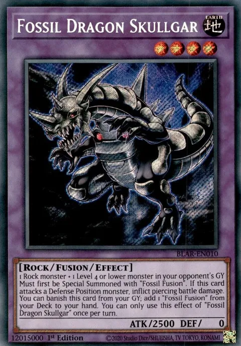 Fossil Dragon Skullgar BLAR-EN010 Yu-Gi-Oh card from Battles of Legend: Armageddon