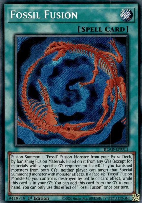 Fossil Fusion BLAR-EN011 Yu-Gi-Oh card from Battles of Legend: Armageddon