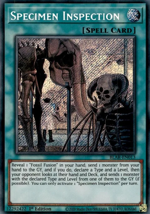Specimen Inspection BLAR-EN013 Yu-Gi-Oh card from Battles of Legend: Armageddon