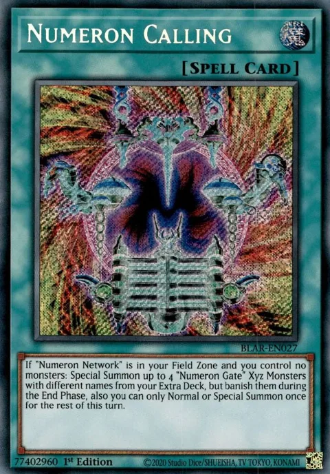 Numeron Calling BLAR-EN027 Yu-Gi-Oh card from Battles of Legend: Armageddon
