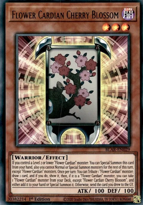 Flower Cardian Cherry Blossom BLAR-EN029 Yu-Gi-Oh card from Battles of Legend: Armageddon