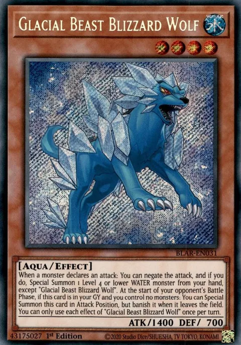 Glacial Beast Blizzard Wolf BLAR-EN031 Yu-Gi-Oh card from Battles of Legend: Armageddon