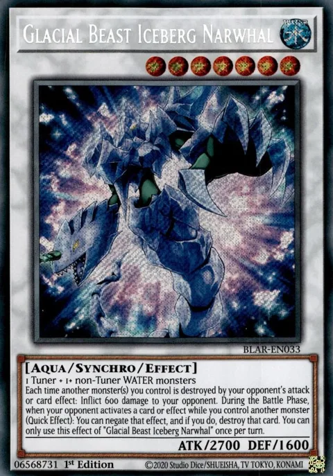 Glacial Beast Iceberg Narwhal BLAR-EN033 Yu-Gi-Oh card from Battles of Legend: Armageddon