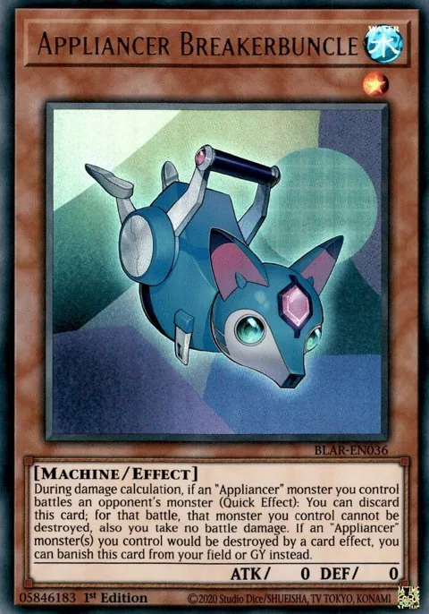 Appliancer Breakerbuncle BLAR-EN036 Yu-Gi-Oh card from Battles of Legend: Armageddon