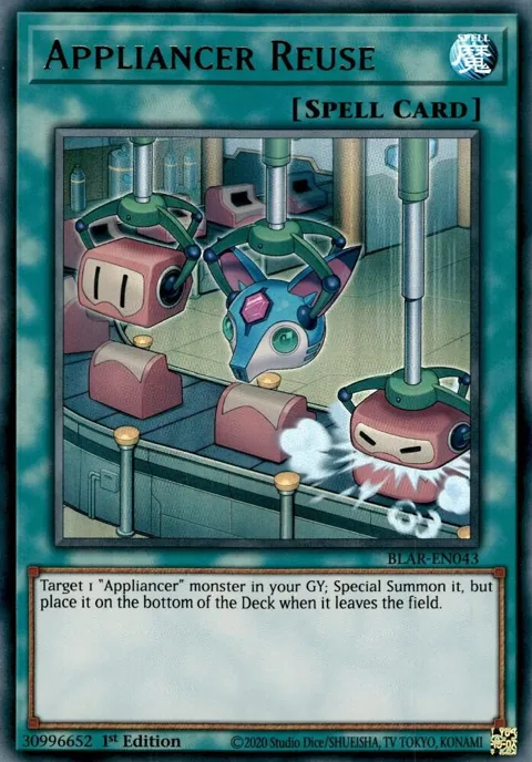 Appliancer Reuse BLAR-EN043 Yu-Gi-Oh card from Battles of Legend: Armageddon