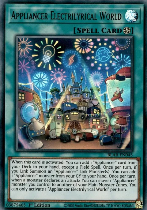 Appliancer Electrilyrical World BLAR-EN045 Yu-Gi-Oh card from Battles of Legend: Armageddon
