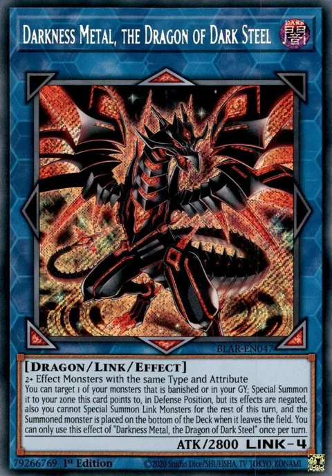 Darkness Metal, the Dragon of Dark Steel BLAR-EN047 Yu-Gi-Oh card from Battles of Legend: Armageddon