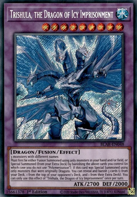 Trishula, the Dragon of Icy Imprisonment BLAR-EN048 Yu-Gi-Oh card from Battles of Legend: Armageddon