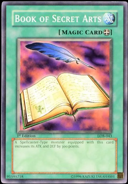 Book of Secret Arts LOB-043 1st Edition Yu-Gi-Oh card from The Legend of Blue Eyes White Dragon