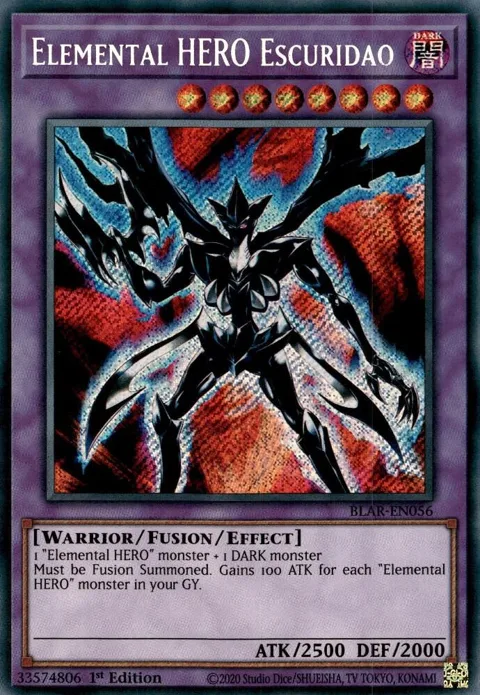 Elemental HERO Escuridao BLAR-EN056 Yu-Gi-Oh card from Battles of Legend: Armageddon