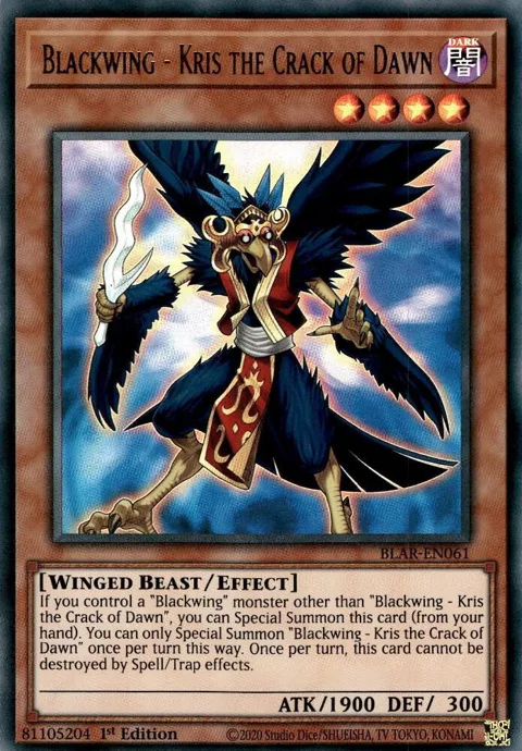 Blackwing - Kris the Crack of Dawn BLAR-EN061 Yu-Gi-Oh card from Battles of Legend: Armageddon