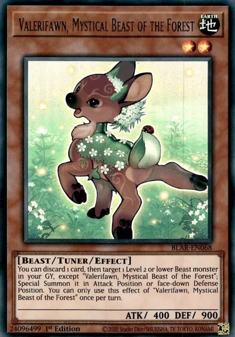 Valerifawn, Mystical Beast of the Forest BLAR-EN068 Yu-Gi-Oh card from Battles of Legend: Armageddon
